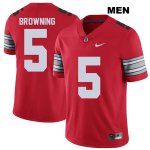 Men's NCAA Ohio State Buckeyes Baron Browning #5 College Stitched 2018 Spring Game Authentic Nike Red Football Jersey KC20T44SW